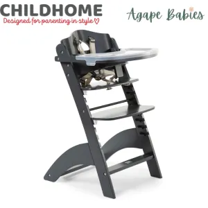 [1 yr local warranty] Childhome Lambda 3 Baby High Chair   Feeding Tray - Anthracite
