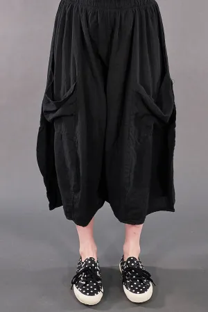 3242 Cropped Pocket Gauze Mojo Pant Black-U