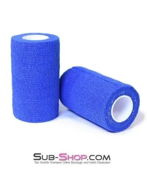5749A-SIS      Pretty Fetish Services Wrap-Sure Self Adhesive Sissy Slave Bondage and Gag Wrap, Blue