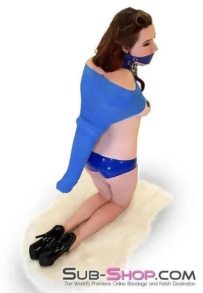 5749A-SIS      Pretty Fetish Services Wrap-Sure Self Adhesive Sissy Slave Bondage and Gag Wrap, Blue