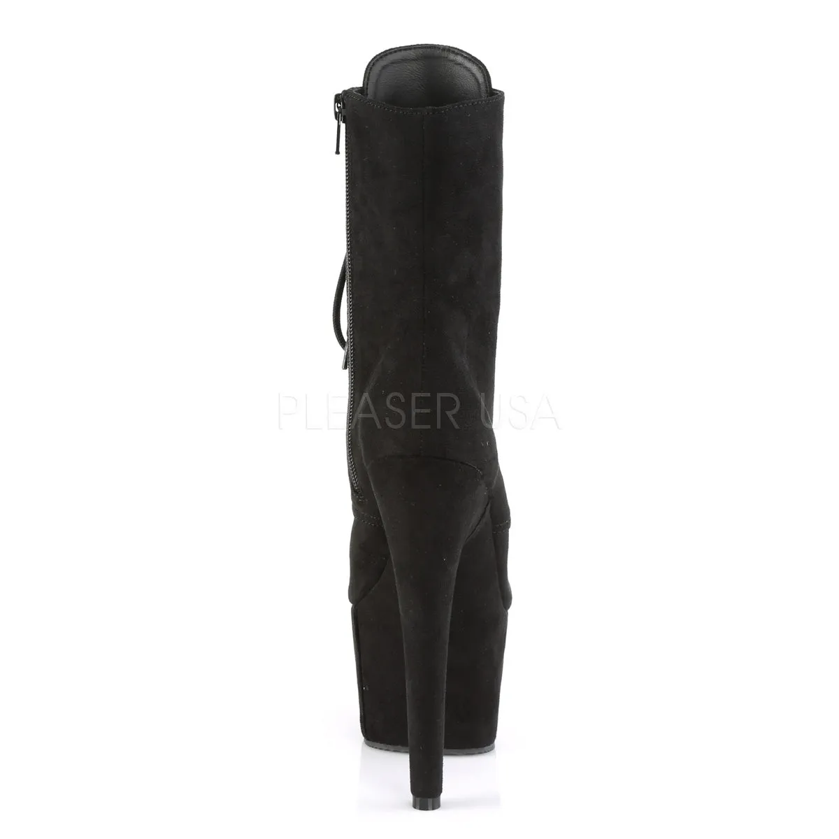 ADORE-1020FS  Black Faux Suede/Black Faux Suede