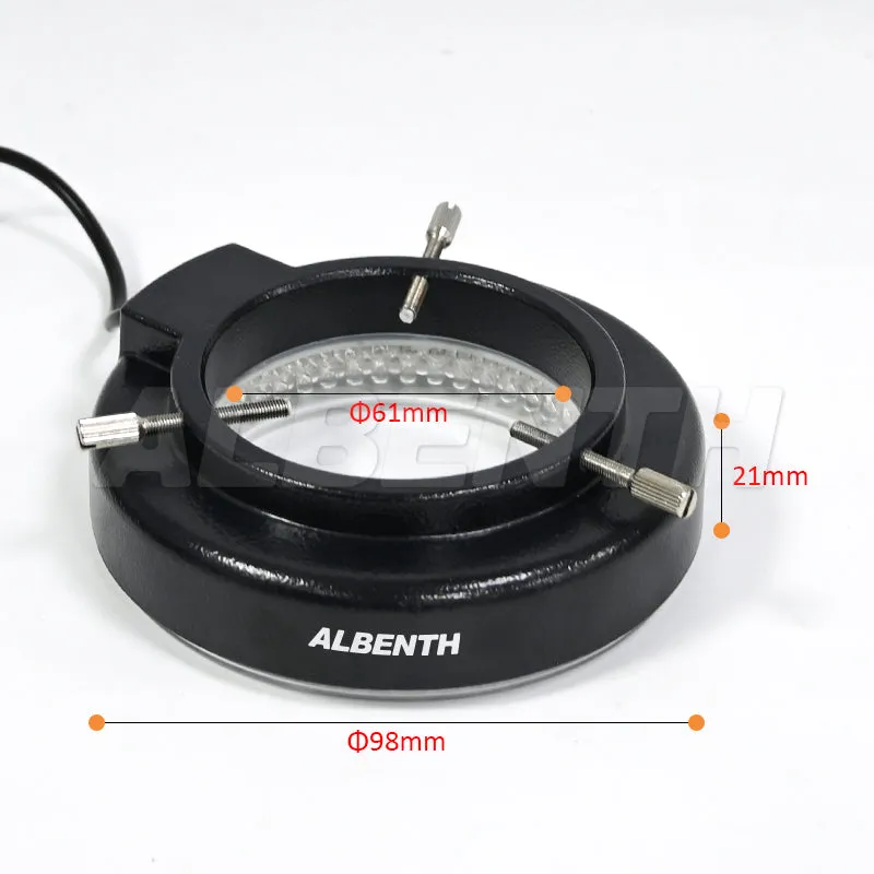 Albenth 144-LED Direction-Adjustable Microscope Ring Light with Adapter for Stereo Microscopes