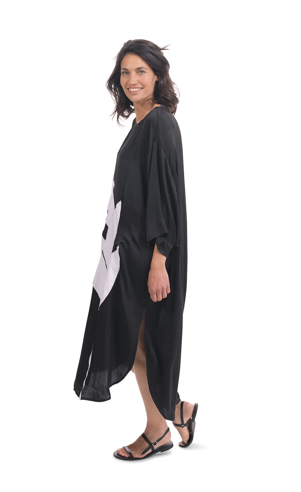 Alembika Black Lotus Caftan Dress