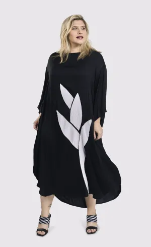 Alembika Black Lotus Caftan Dress