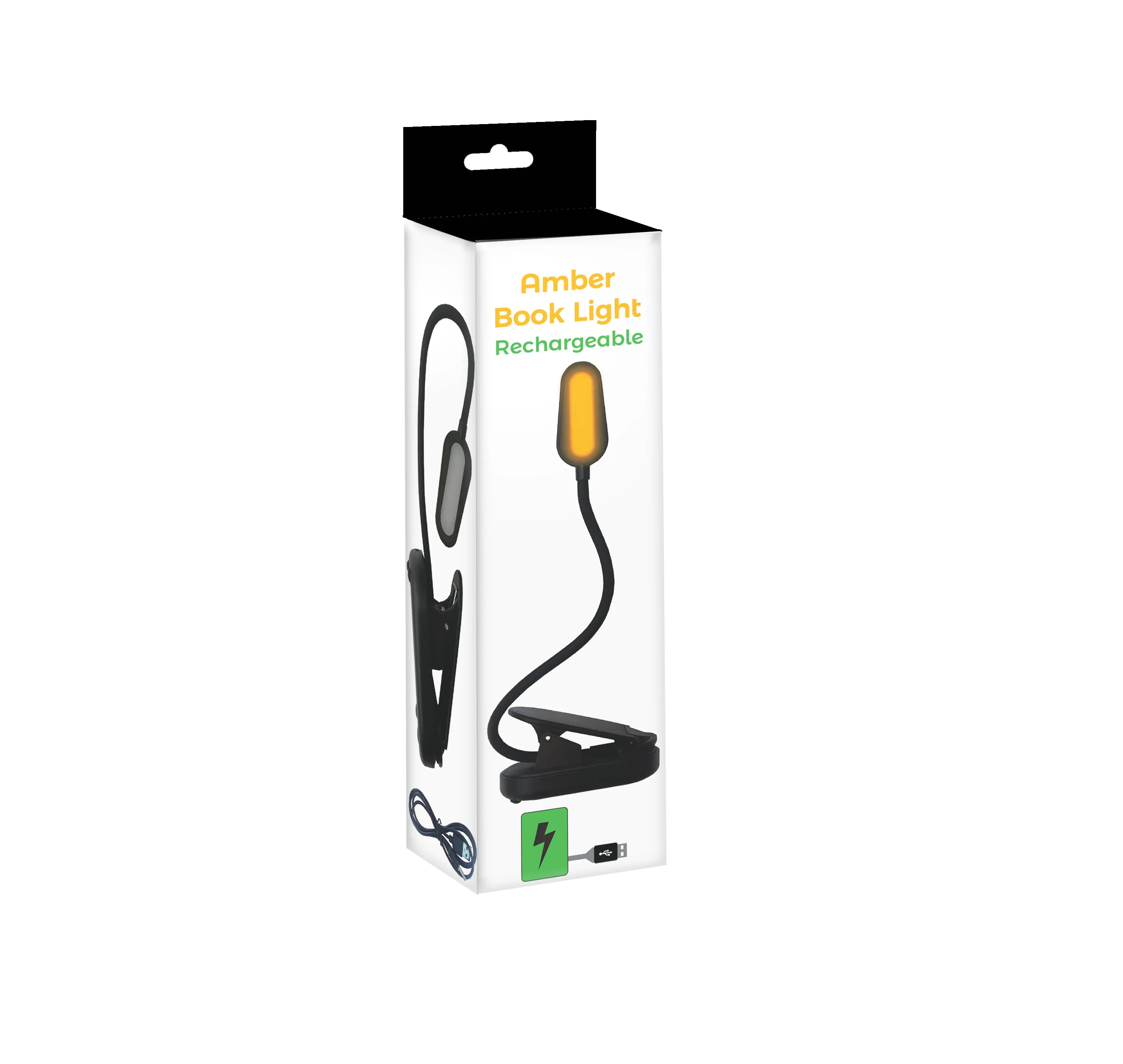 Amber Book Light Rechargeable - Black