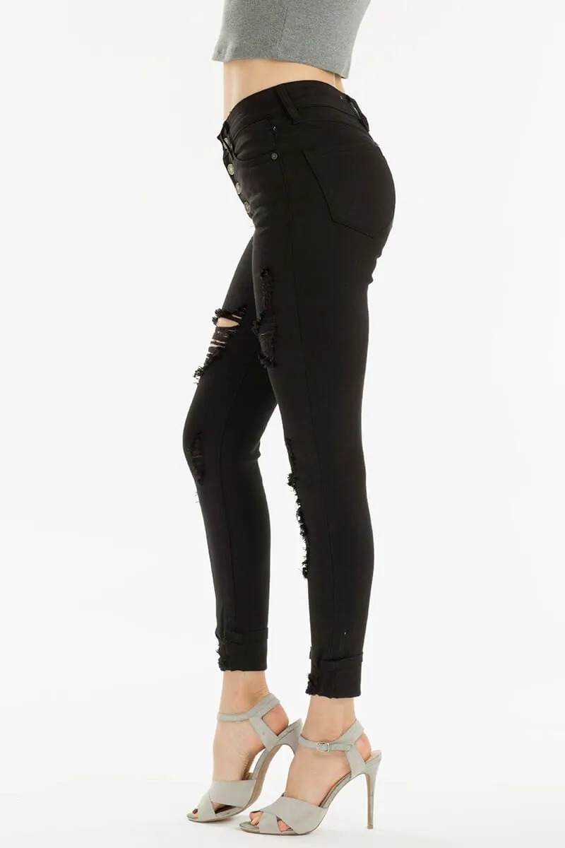 Aspermont High Rise Ankle Skinny Jeans-Black and White Available