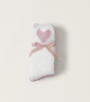 Barefoot Dreams CozyChic Heart Print Sock Set - Pink Peonie - Pearl