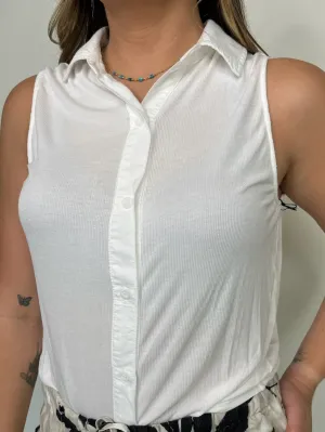 Bella Dahl Mixed Sleeveless Button Down
