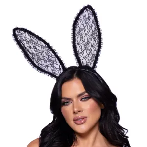 Bendable Lace Bunny Ears Black