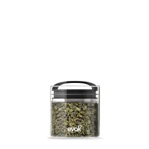 Best PREMIUM Airtight Storage Container for Coffee Beans, Tea and Dry Goods - EVAK - Innovation that Works by Prepara, Glass and Stainless, Compact White Gloss Handle, Small