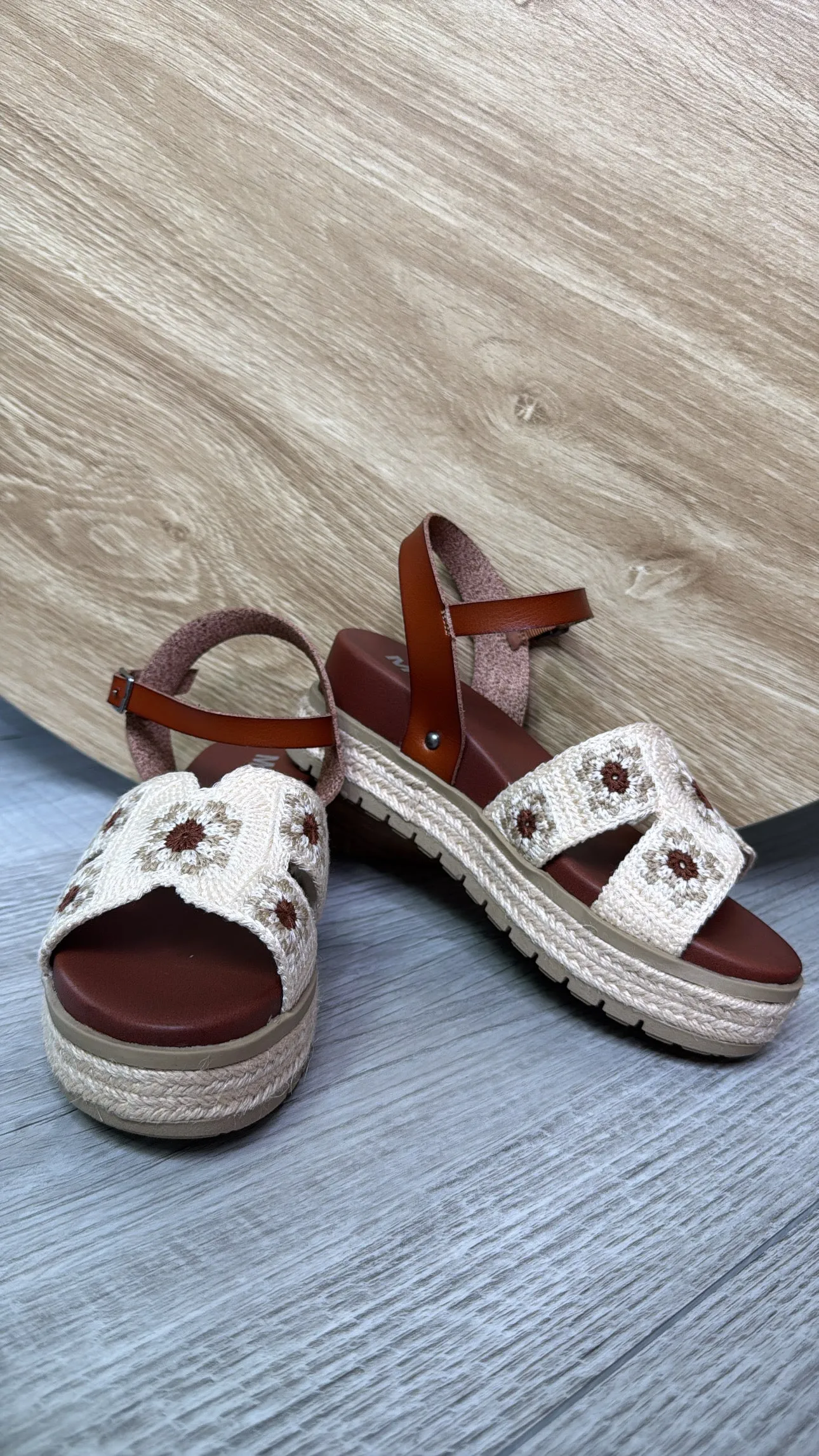 Bethany Crochet Sandals, Brown
