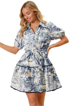 BiBi Woven Printed Tiered Dress