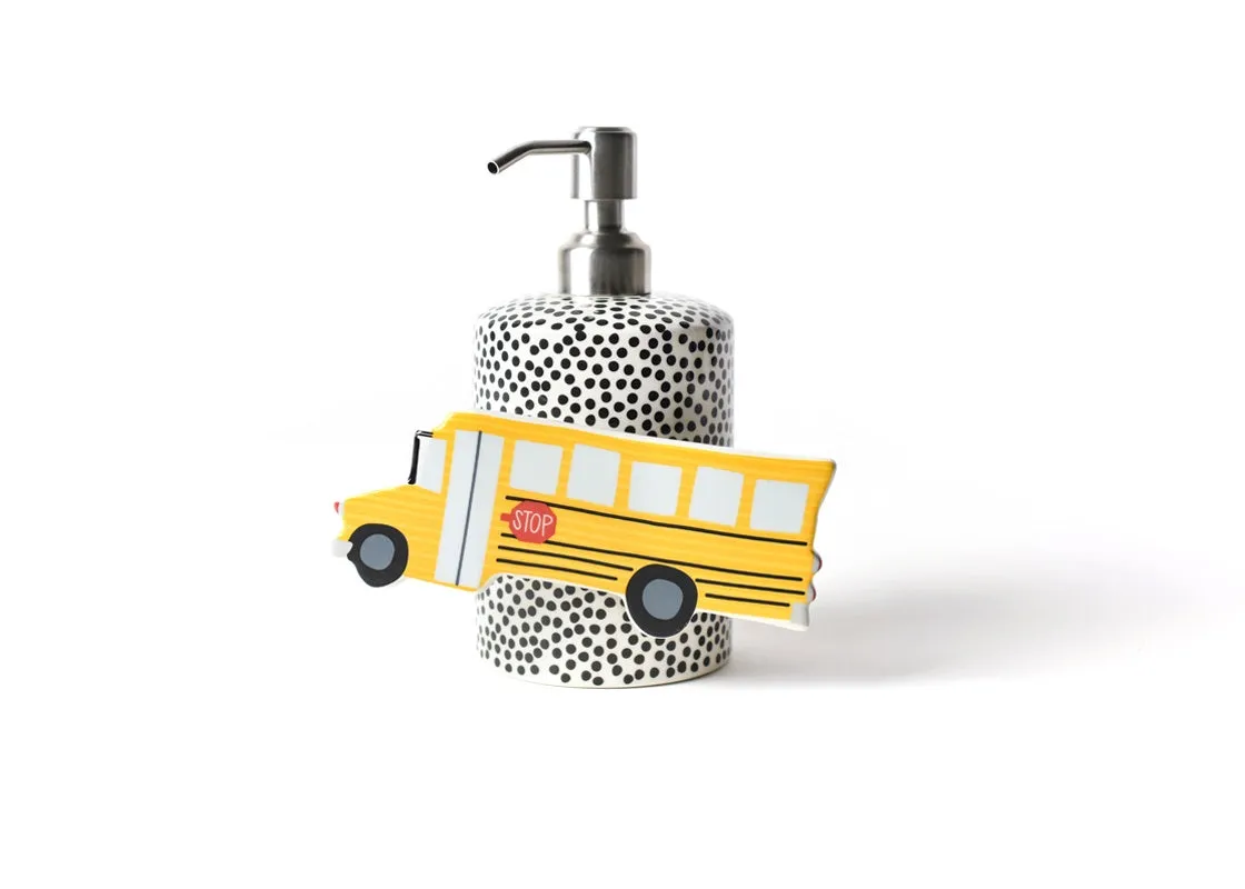 Black Small Dot Mini Happy Everything Cylinder Soap Pump