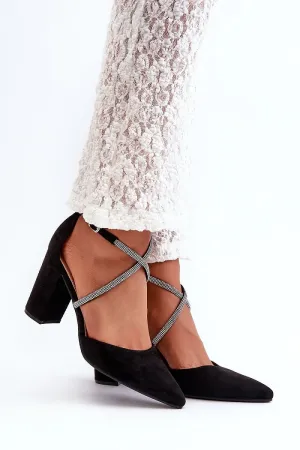 Block heel pumps