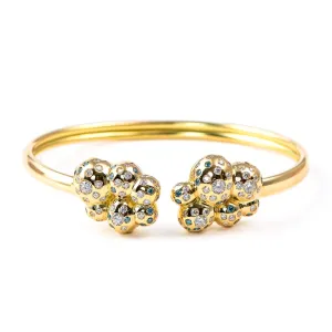 Blue Cloud, flexible cuff 18K Gold with Diamonds Sustainable Fine Jewelry