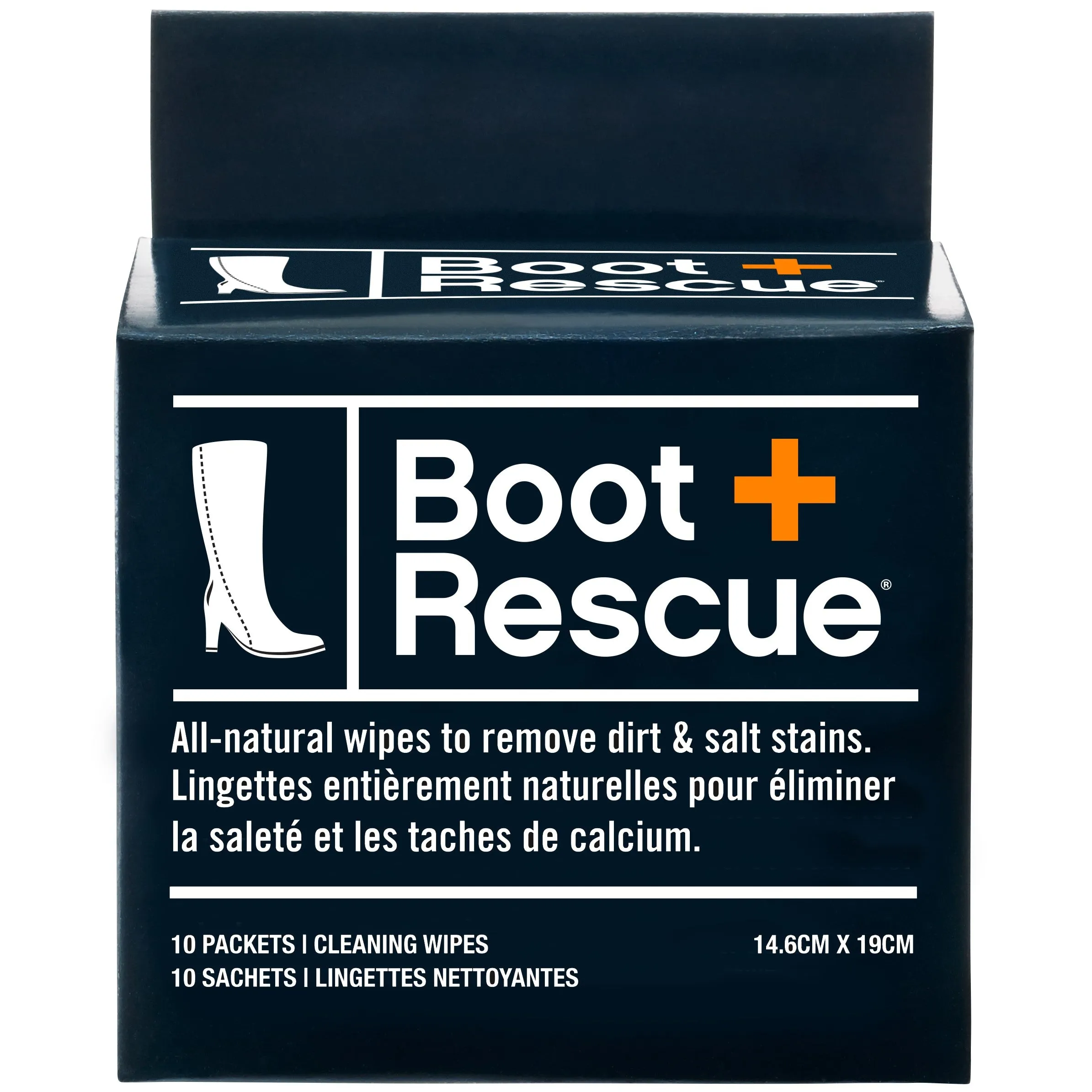 BootRescue All-Natural Shoe Cleaning Wipes - Box of 10 Individually Wrapped Wipes