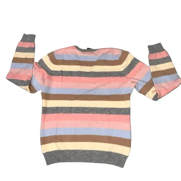 Brooks Brothers Women’s V Neck Striped Cashmere Pullover Sweater size Medium