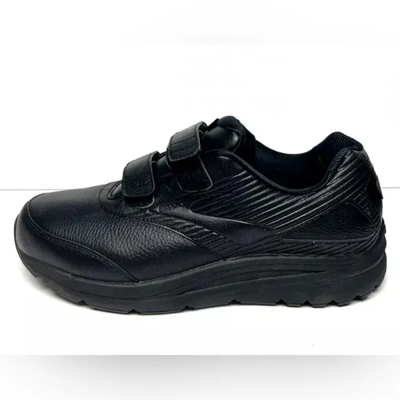 Brooks Men's Addiction Walker Black Leather Sneakers, Size 10 EE