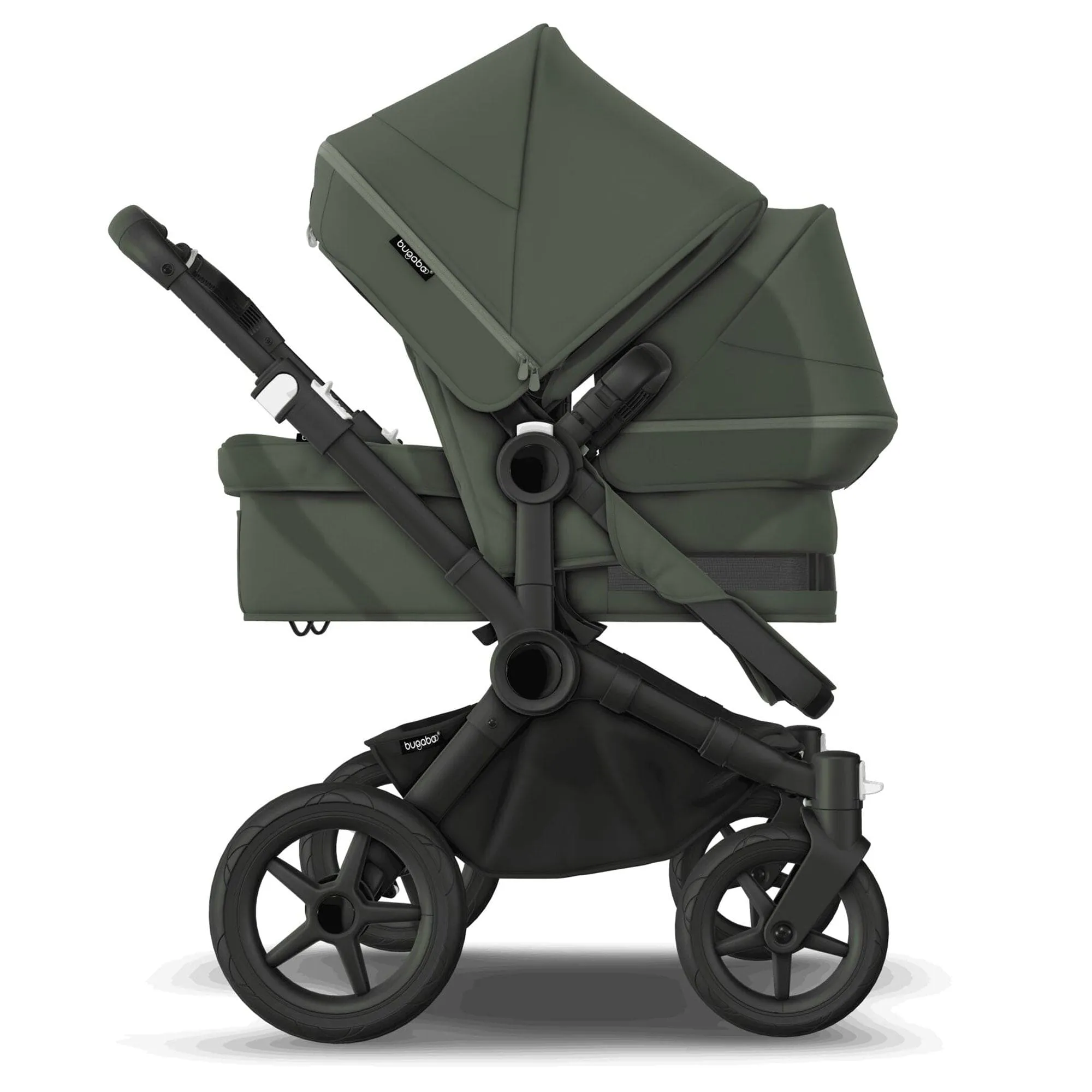 Bugaboo Donkey 5 Duo Complete Cloud T Travel System in Forest Green