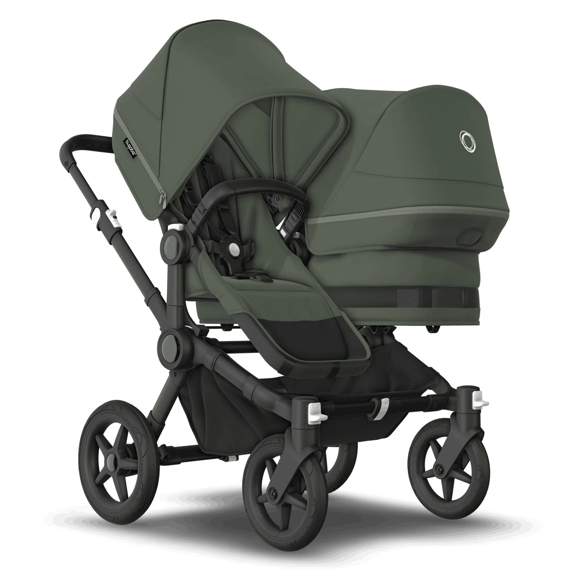 Bugaboo Donkey 5 Duo Complete Cloud T Travel System in Forest Green