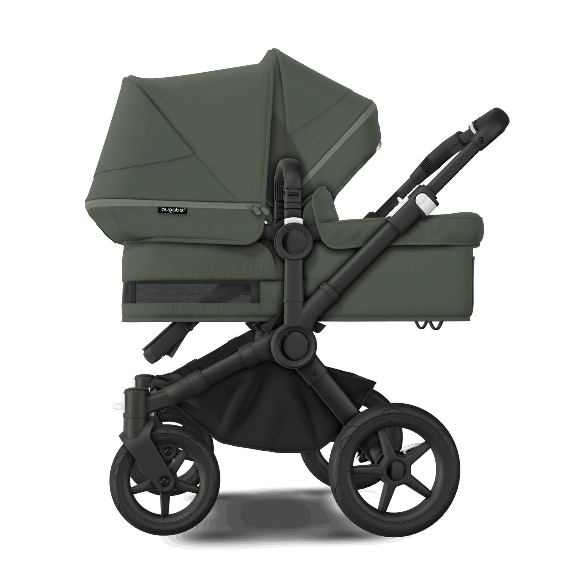 Bugaboo Donkey 5 Duo Complete Cloud T Travel System in Forest Green