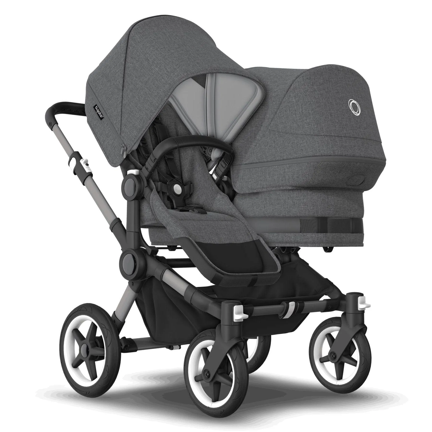 Bugaboo Donkey 5 Duo Complete Cloud T Travel System in Grey Mélange