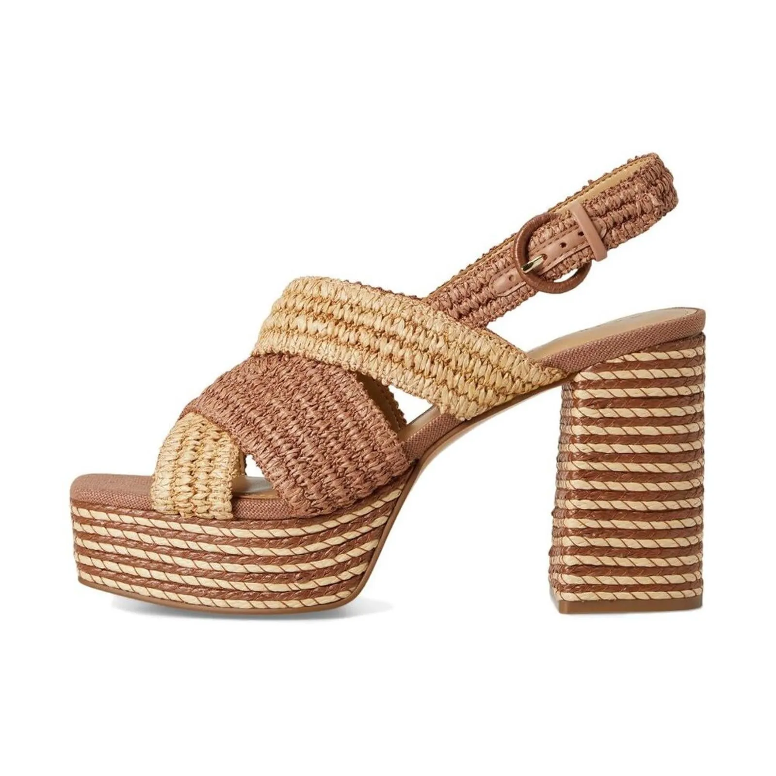 Caddy Dark Natural Multi Heeled Sandals