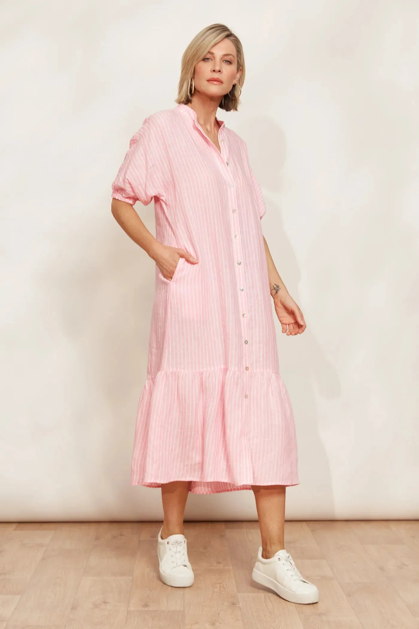 Cameo Sojourn Stripe Linen Dress