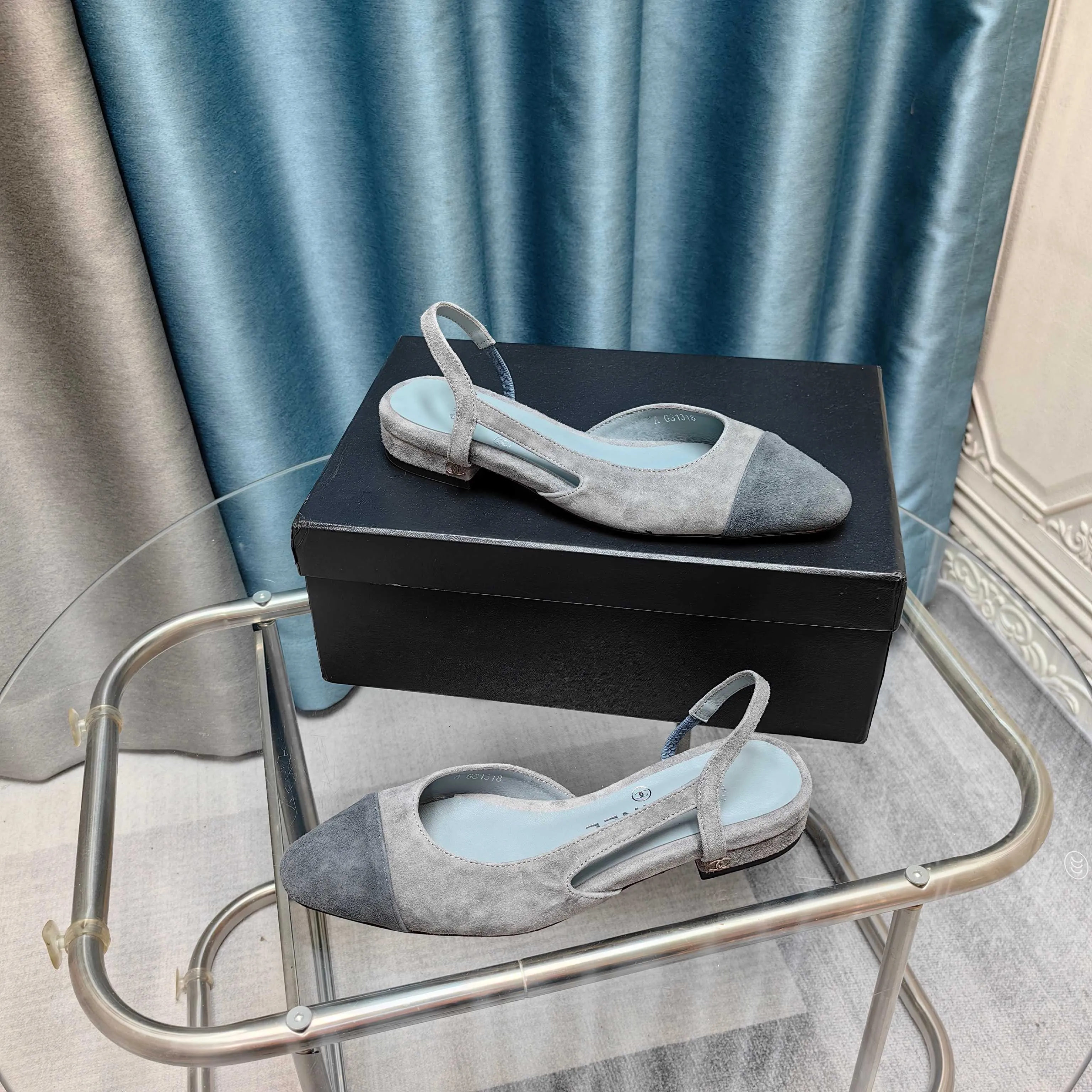 CC 25 Slingback Grey Suede