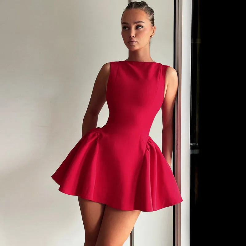 Celeste Sculpted Elegant Mini Dress | Fit and Flare Dress | Classy Luxury Evening Party Dresses