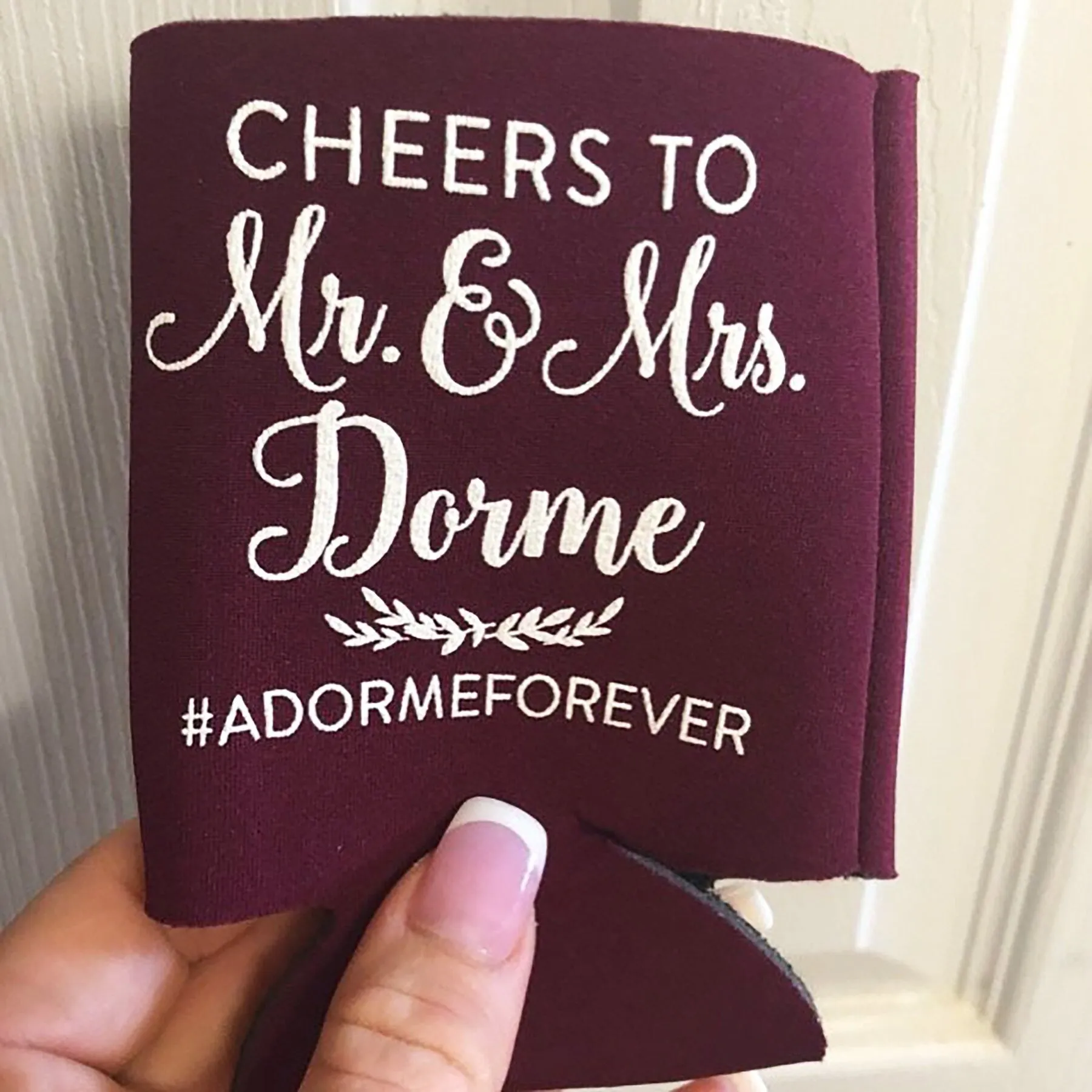 Cheers to the Mr and Mrs - Wedding Can Cooler #110R