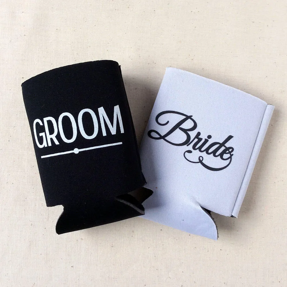 Cheers to the Mr and Mrs - Wedding Can Cooler #110R