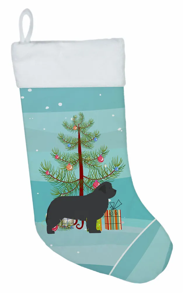 Christmas Tree and Dog on Christmas Stocking