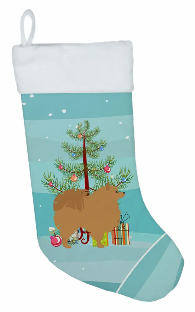 Christmas Tree and Dog on Christmas Stocking