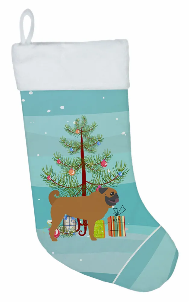 Christmas Tree and Dog on Christmas Stocking