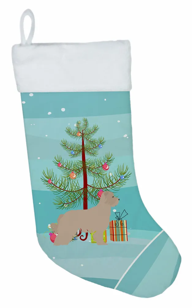 Christmas Tree and Dog on Christmas Stocking
