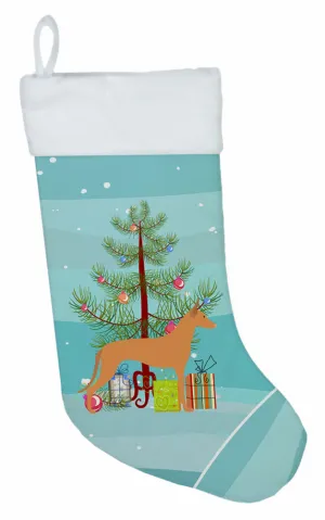 Christmas Tree and Dog on Christmas Stocking