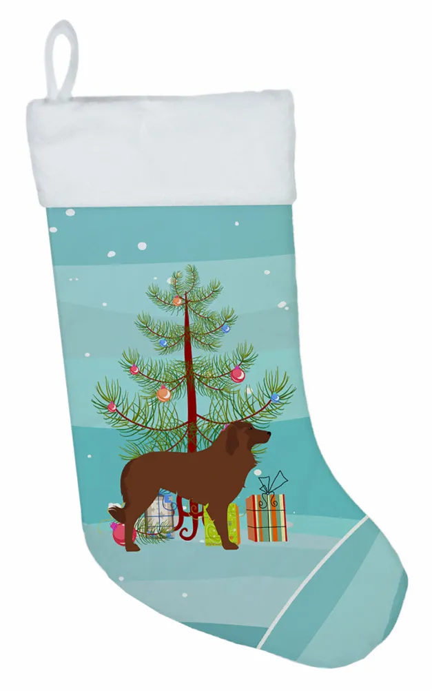 Christmas Tree and Dog on Christmas Stocking