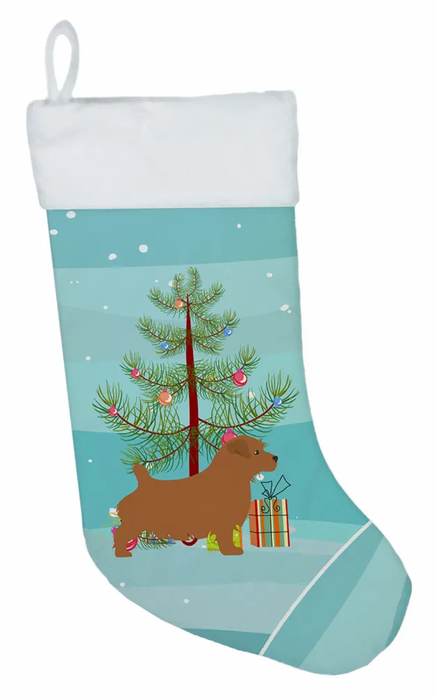 Christmas Tree and Dog on Christmas Stocking