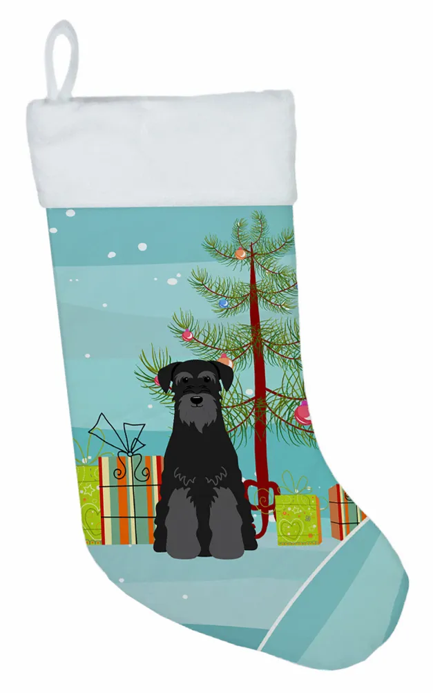 Christmas Tree and Dog on Christmas Stocking