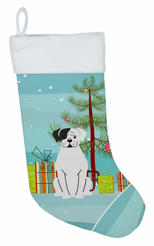Christmas Tree and Dog on Christmas Stocking