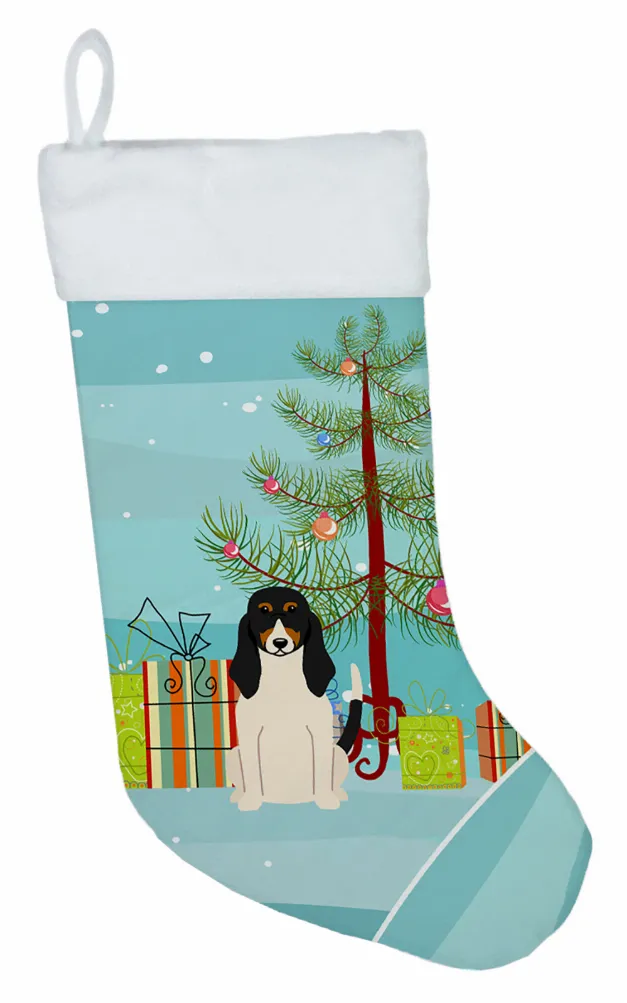 Christmas Tree and Dog on Christmas Stocking