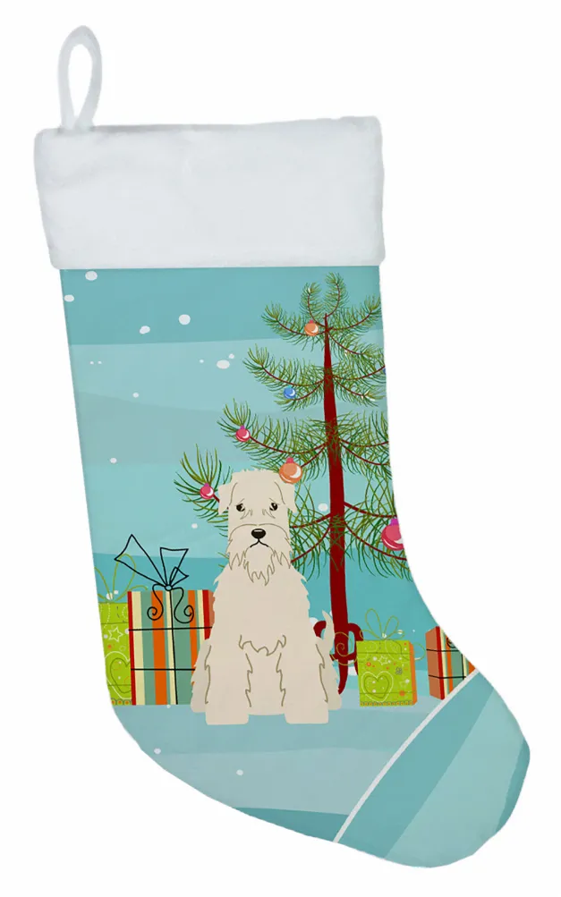 Christmas Tree and Dog on Christmas Stocking
