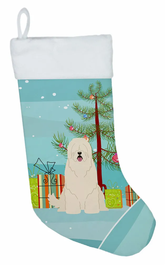 Christmas Tree and Dog on Christmas Stocking