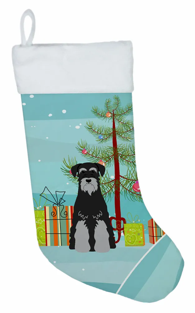 Christmas Tree and Dog on Christmas Stocking
