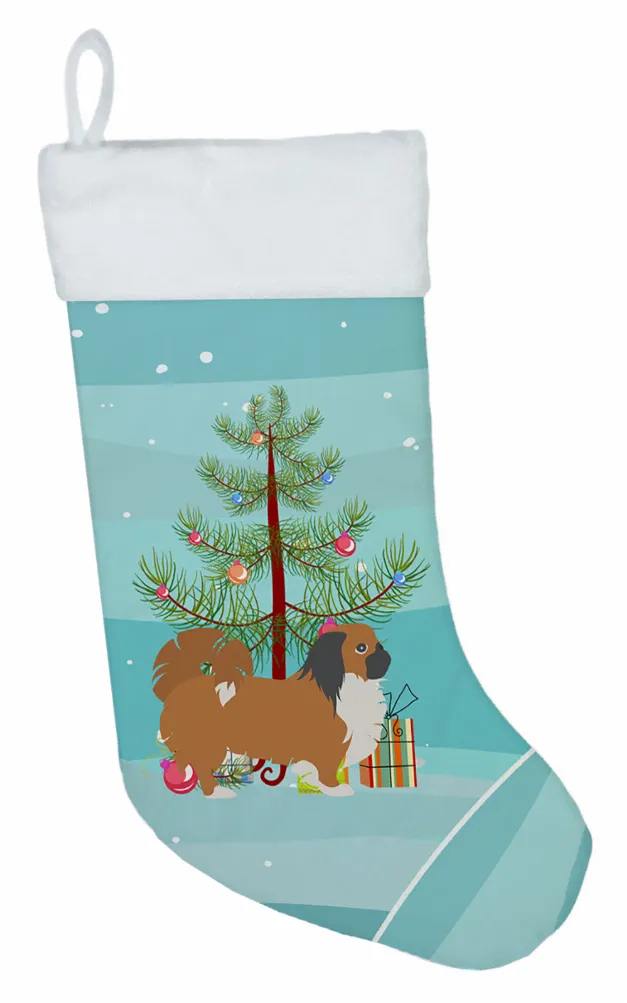 Christmas Tree and Dog on Christmas Stocking