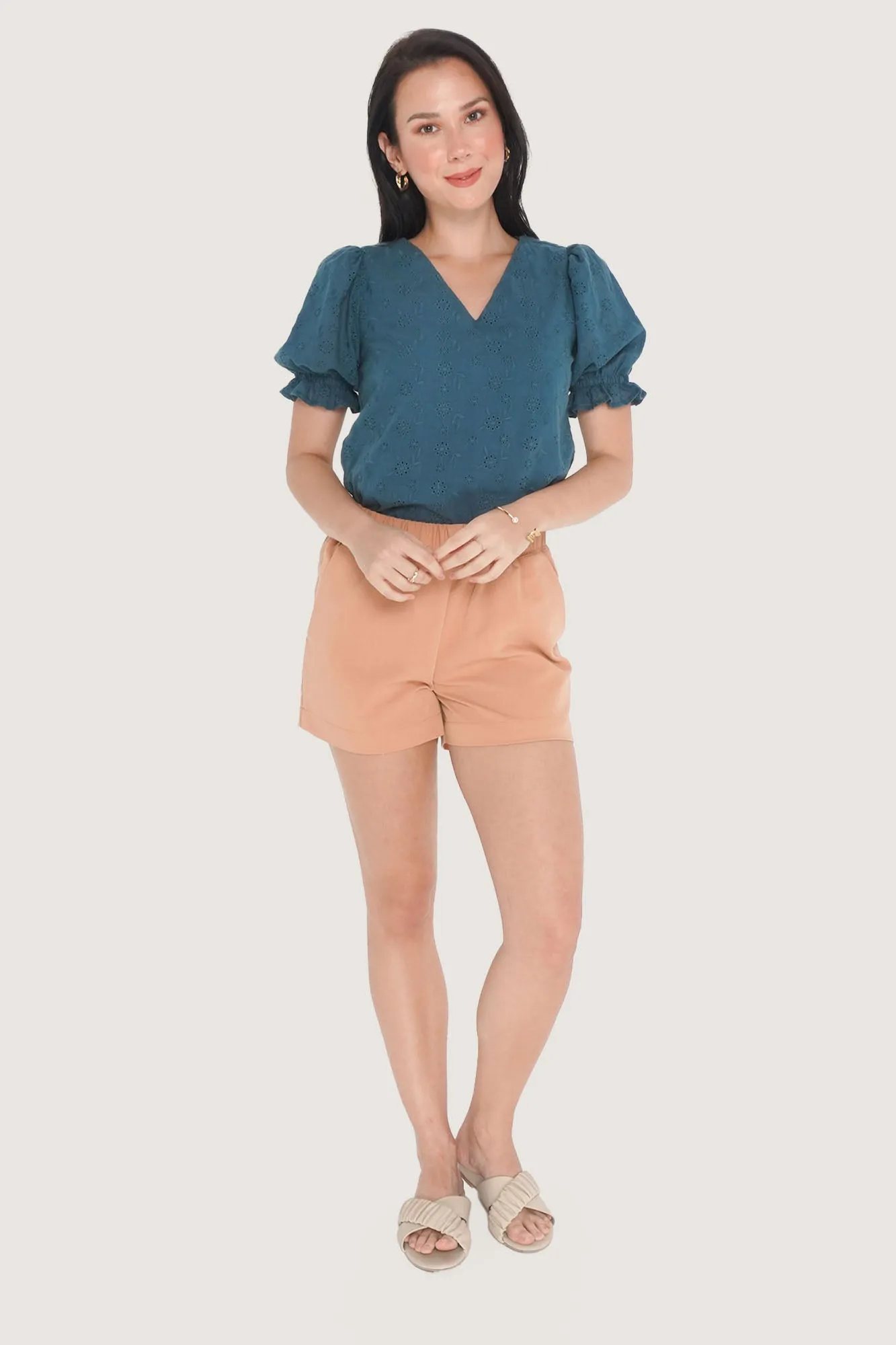 Closet Staples Garterized Pull Up Shorts
