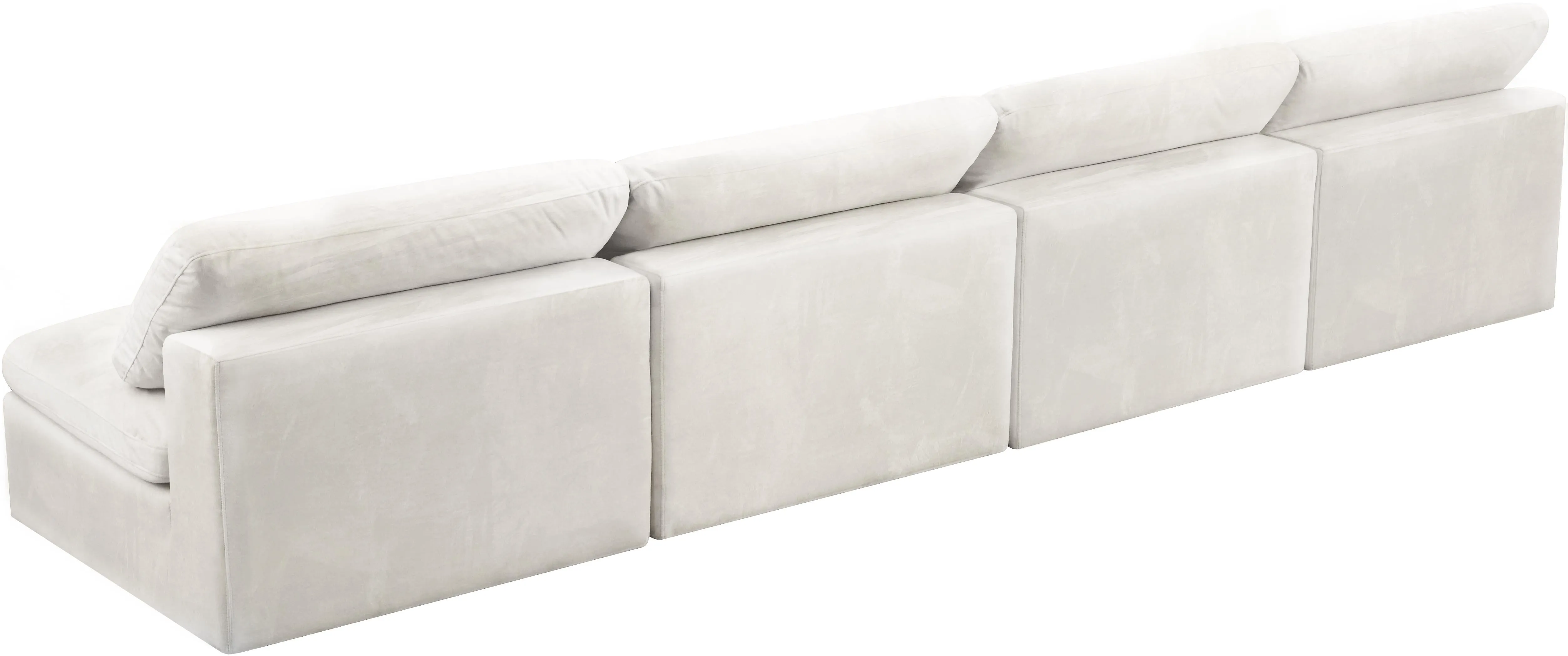 Cozy Cream Velvet Cloud Modular Armless Sofa