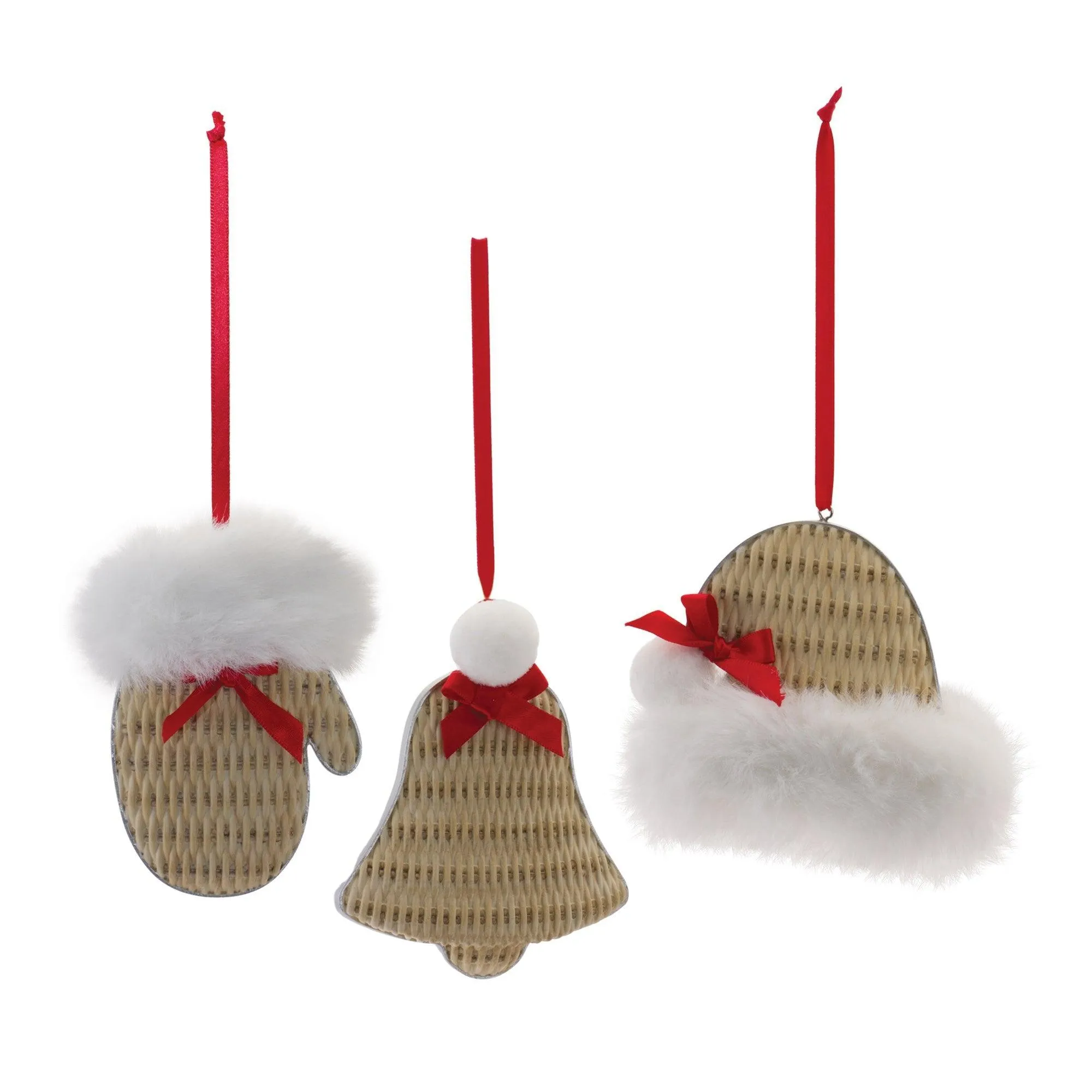Cozy Mitten Hat and Bell Ornament (Set of 12)