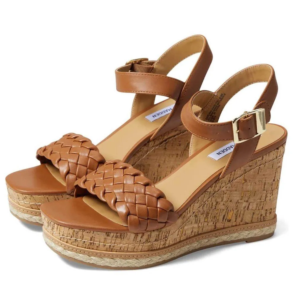 Darling Cognac Woven Wedges